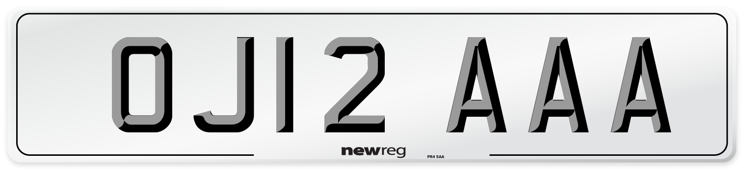 OJ12 AAA Number Plate from New Reg